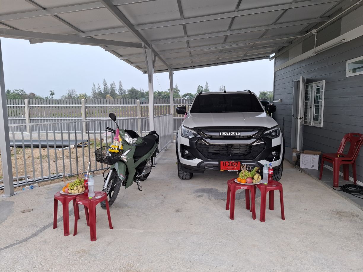 Carport und Bodenplatte Außenküche